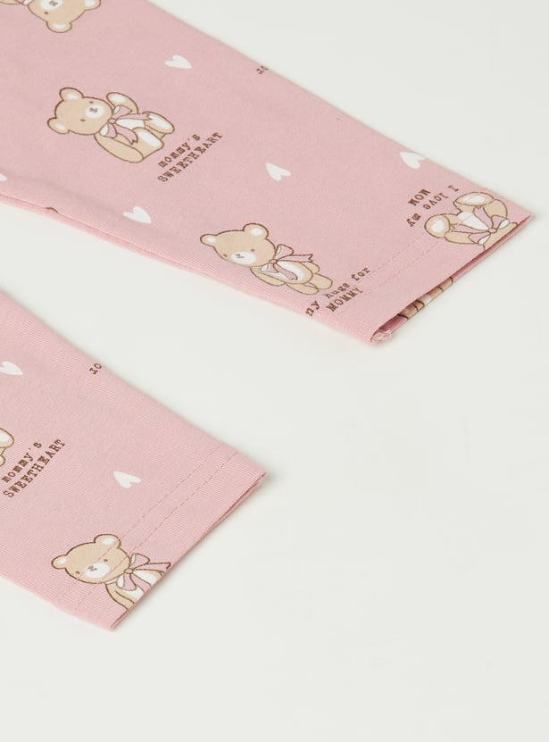Girls Printed Leggings - Pack of 2