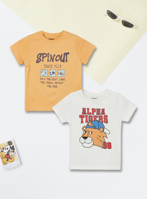 Boys Printed T-shirts - Pack of 2