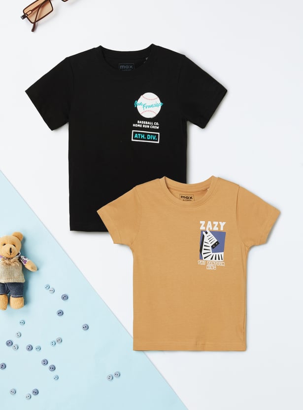 Boys Printed T-shirts - Pack of 2