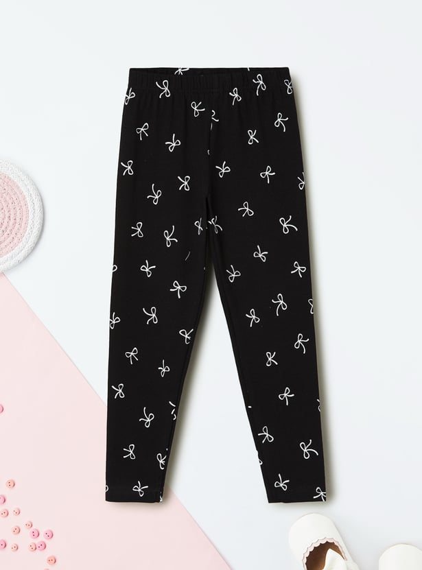 Girls Printed Leggings - Pack of 2