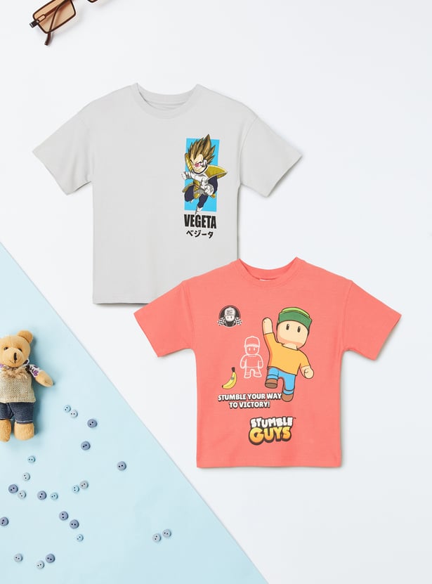 Boys Character Print T-shirts - Pack of 2