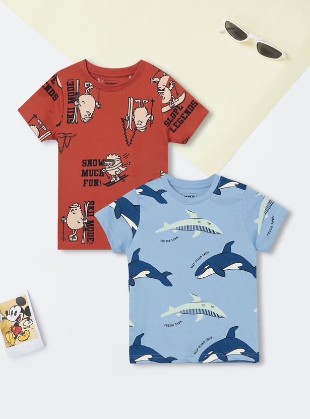Boys Printed T-shirts - Pack of 2