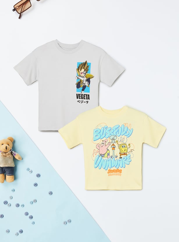 Boys Character Print T-shirts - Pack of 2