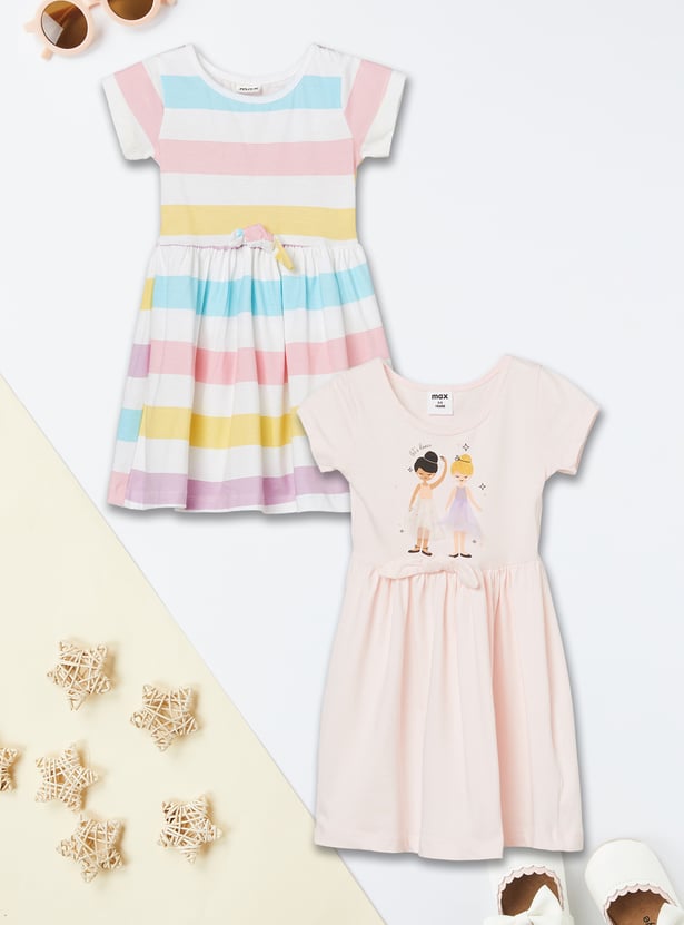 Girls Assorted Dresses - Pack of 2