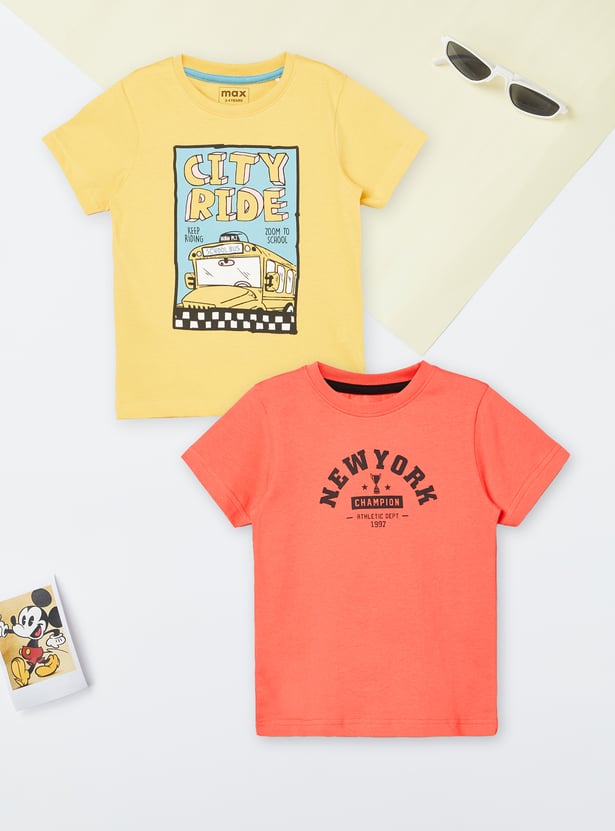 Boys Printed T-shirt - Pack of 2