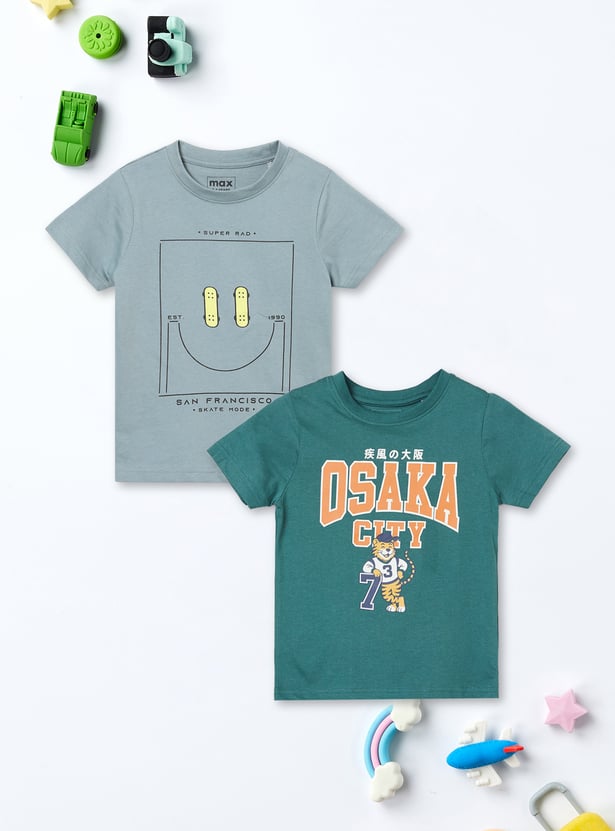 Boys Printed T-shirts - Pack of 2