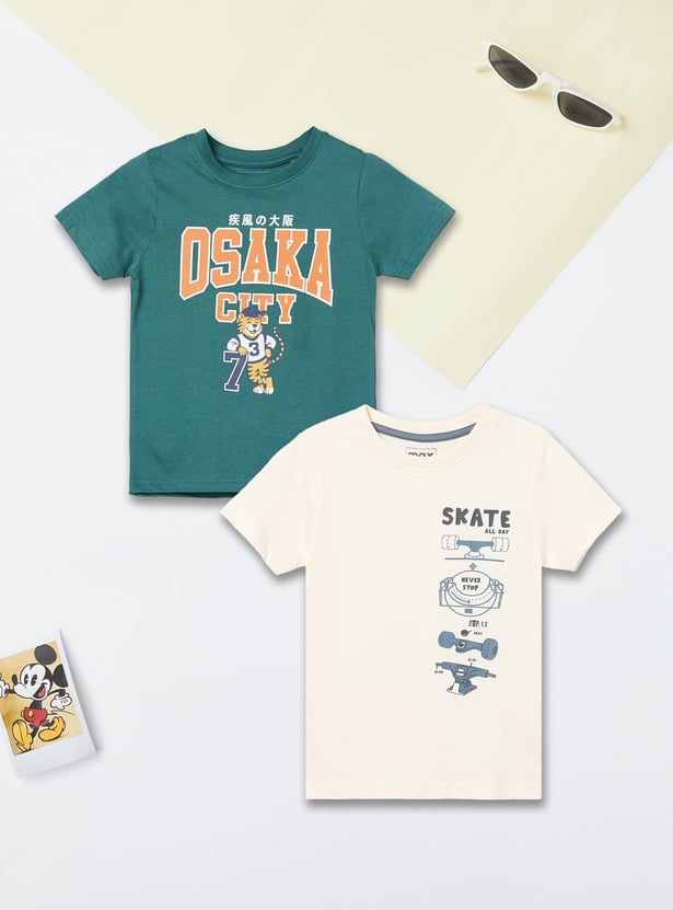 Boys Printed T-shirts - Pack of 2