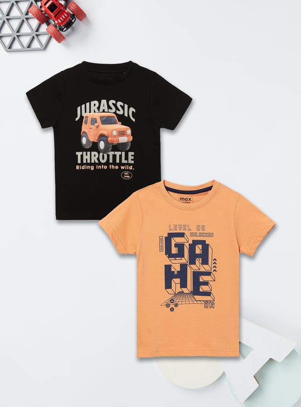 Boys Printed T-shirts - Pack of 2