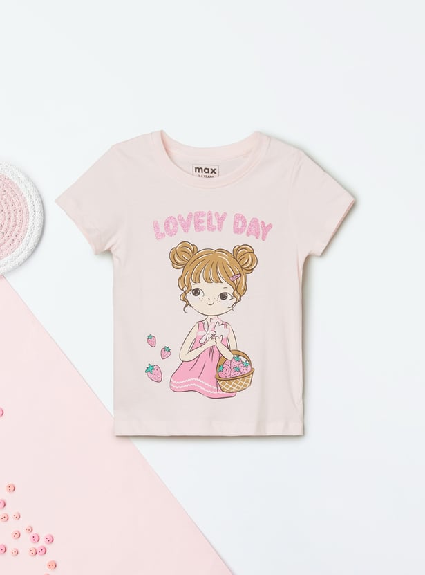 Girls Printed T-shirts - Pack of 2