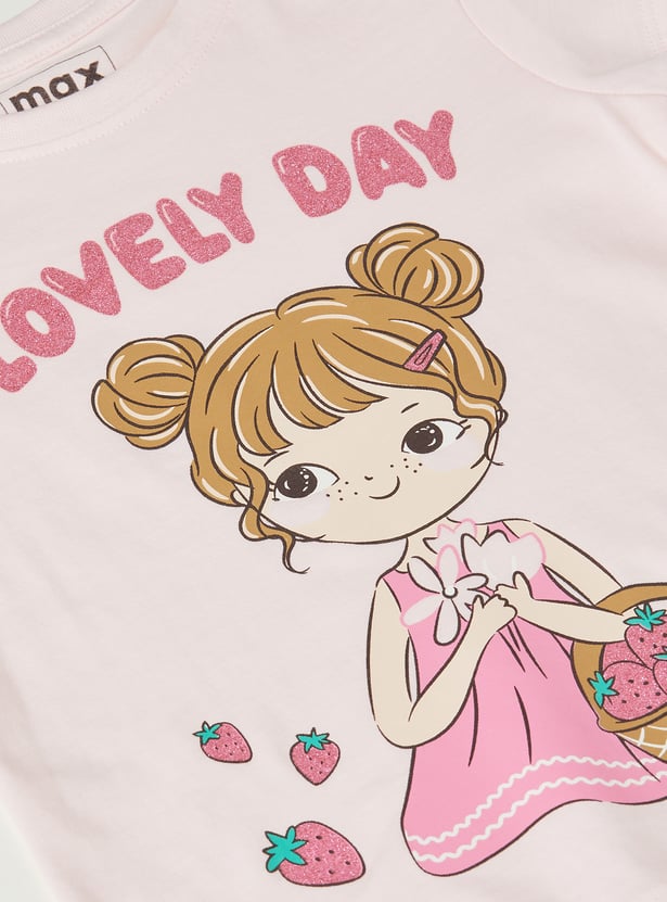 Girls Printed T-shirts - Pack of 2