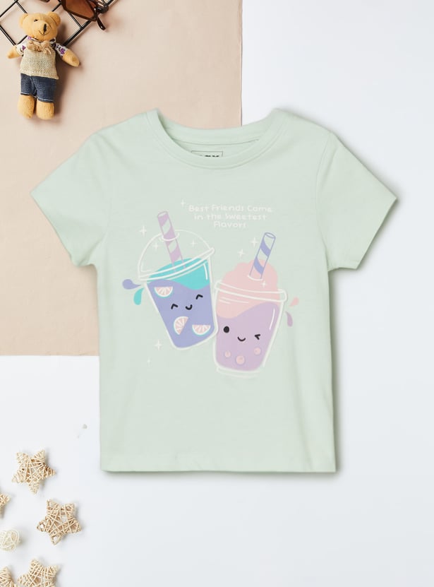 Girls Printed T-shirts - Pack of 2