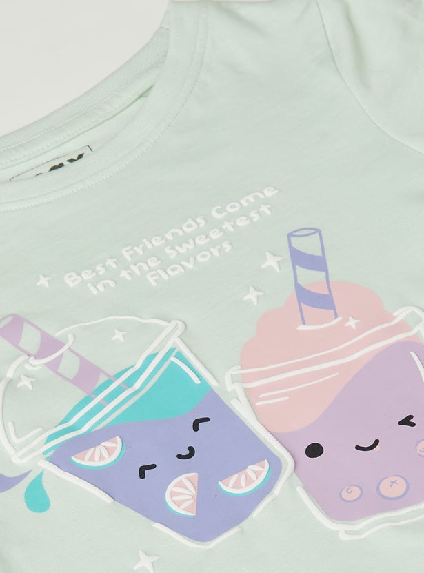 Girls Printed T-shirts - Pack of 2