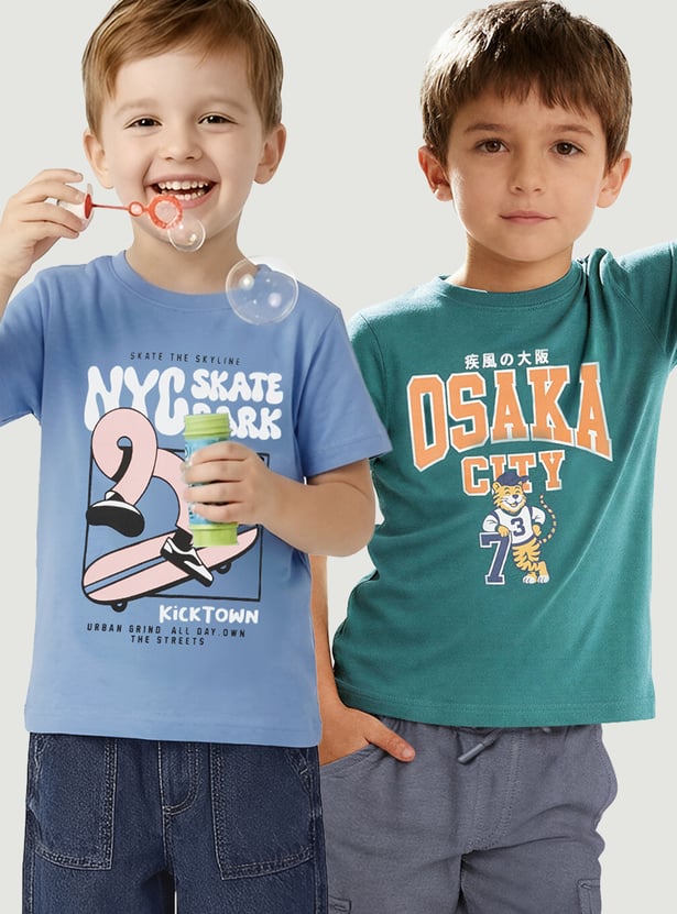 Boys Printed T-shirt - Pack of 2