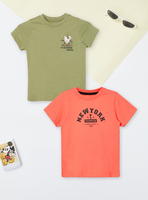 Boys Printed T-shirts - Pack of 2
