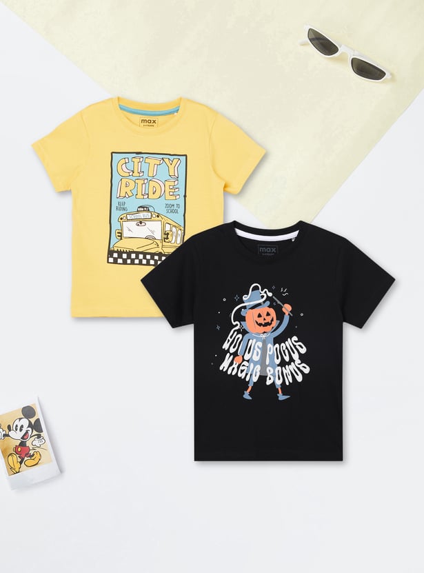 Boys Printed T-shirts - Pack of 2