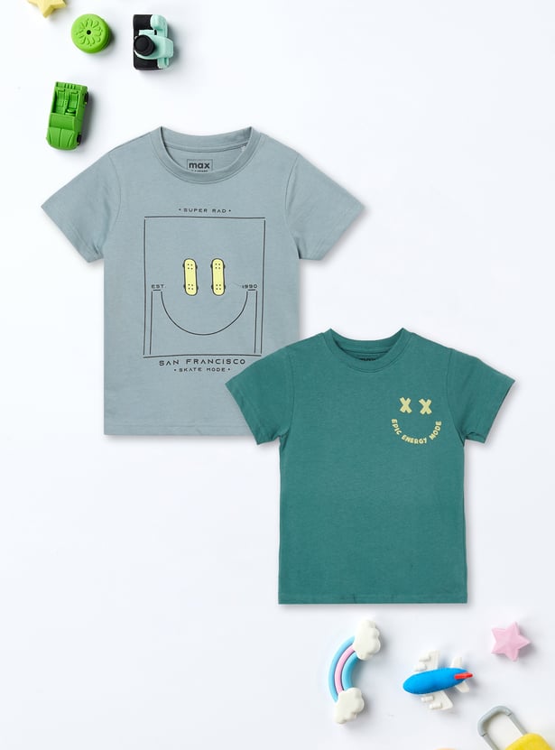Boys Printed T-shirts - Pack of 2