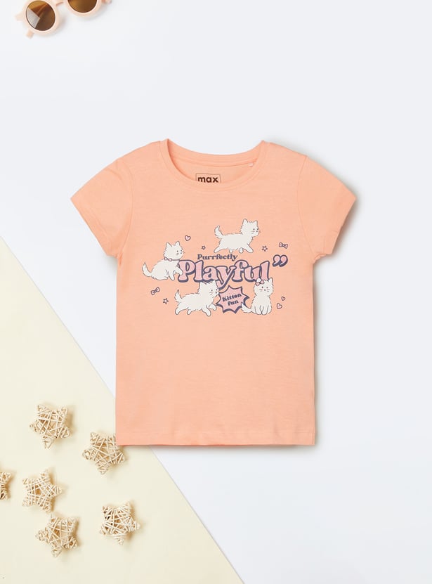 Girls Printed T-shirts - Pack of 2