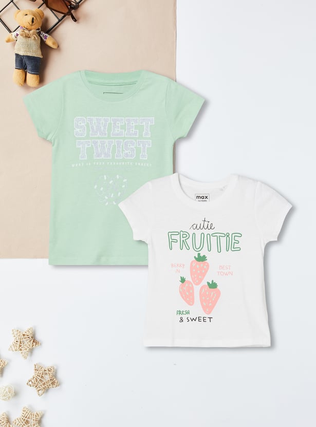 Girls Printed T-shirts - Pack of 2