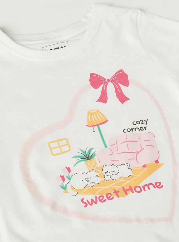 Girls Printed T-shirt - Pack of 2