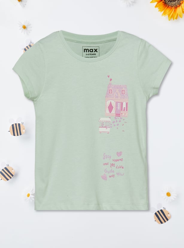 Girls Printed T-shirts - Pack of 2