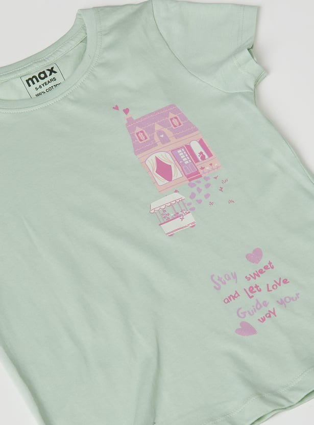 Girls Printed T-shirts - Pack of 2