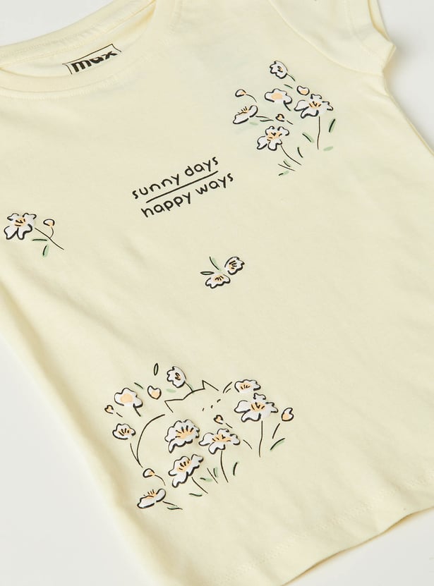 Girls Printed T-shirts - Pack of 2