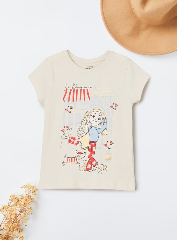 Girls Printed T-shirts - Pack of 2