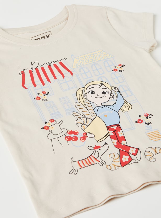 Girls Printed T-shirts - Pack of 2