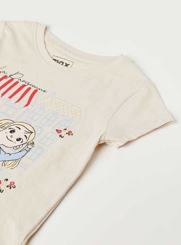 Girls Printed T-shirts - Pack of 2