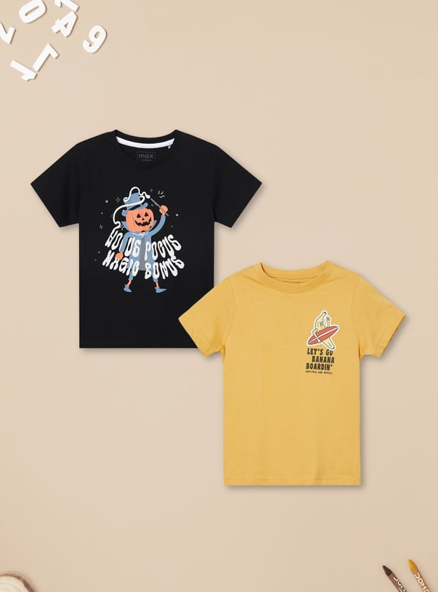 Boys Printed T-shirts - Pack of 2
