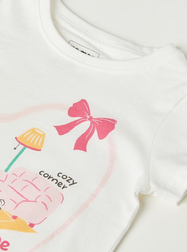 Girls Printed T-shirt - Pack of 2