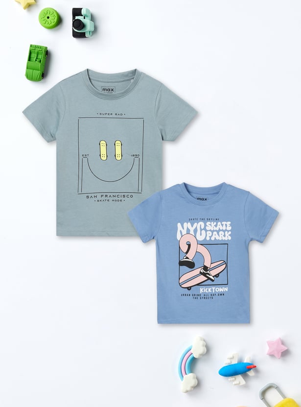 Boys Printed T-shirts - Pack of 2