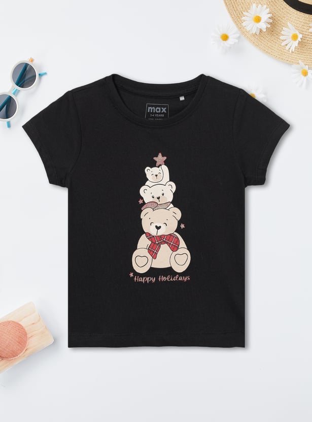 Girls Printed T-shirts - Pack of 2
