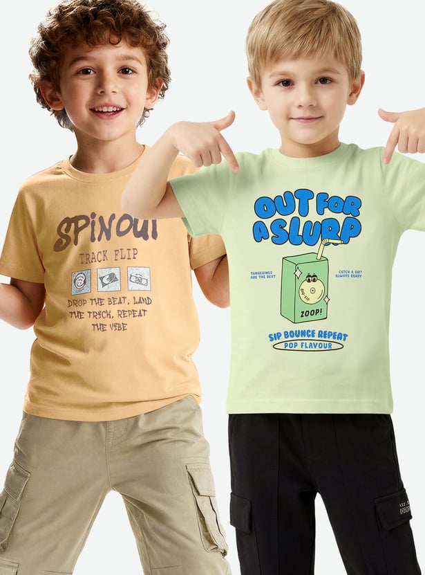 Boys Printed T-shirts - Pack of 2