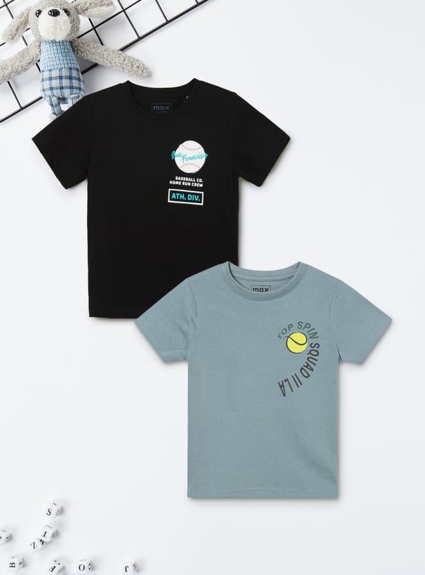 Boys Printed T-shirts - Pack of 2