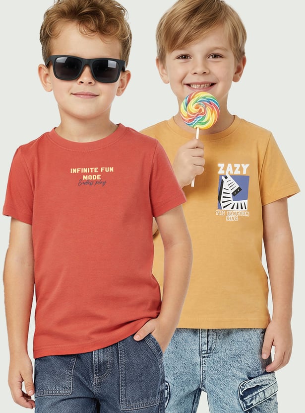 Boys Printed T-shirts - Pack of 2