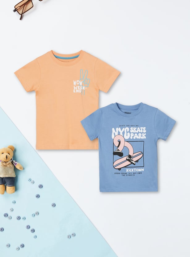 Boys Printed T-shirts - Pack of 2