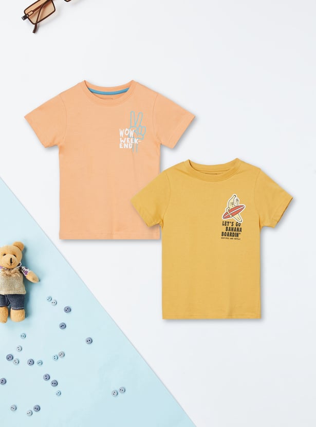 Boys Printed T-shirts - Pack of 2