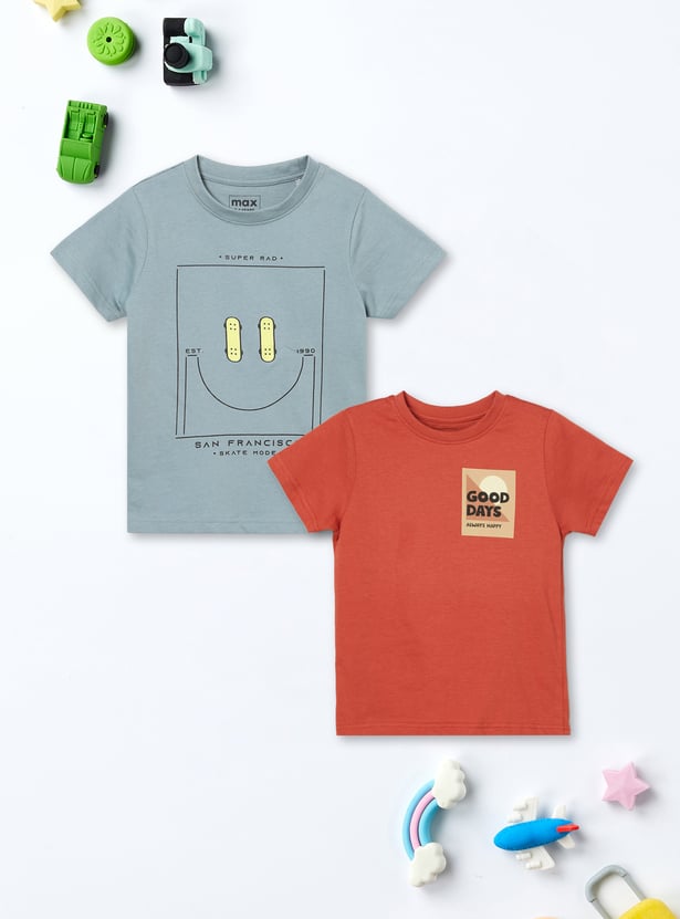 Boys Printed T-shirts - Pack of 2
