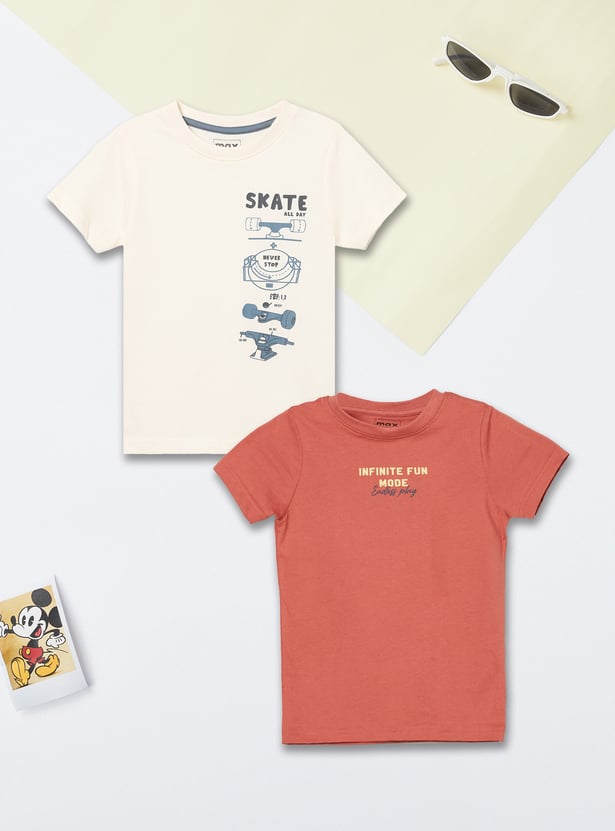 Boys Printed T-shirts - Pack of 2
