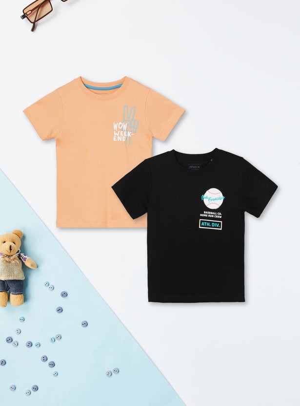 Boys Printed T-shirts - Pack of 2