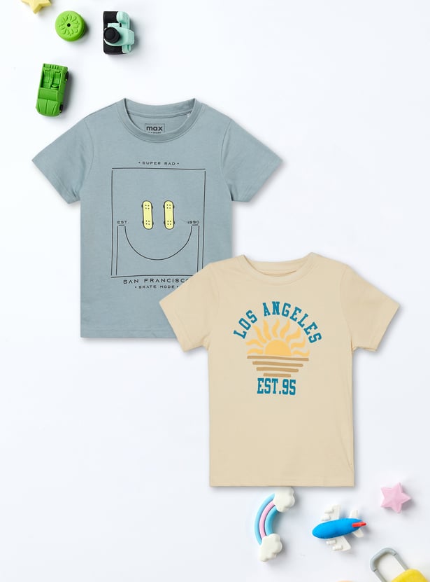 Boys Printed T-shirts - Pack of 2