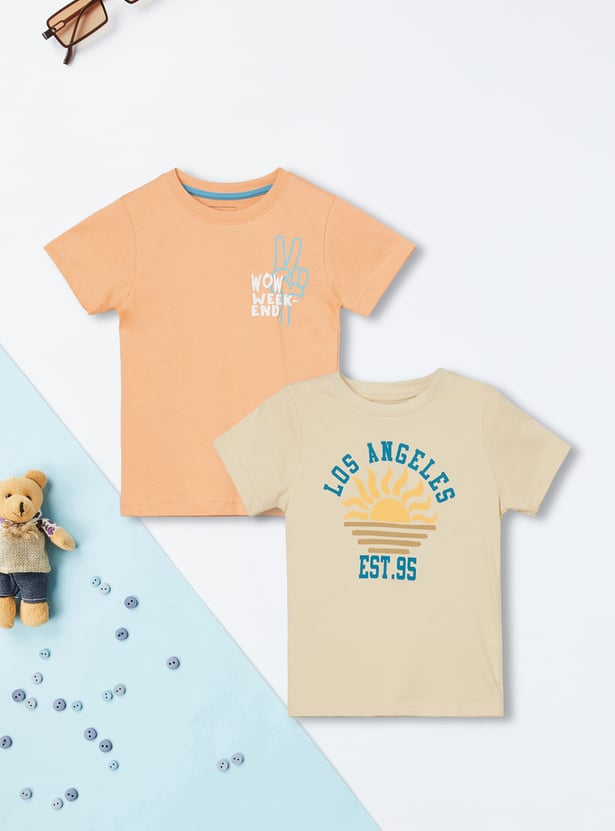 Boys Printed T-shirts - Pack of 2