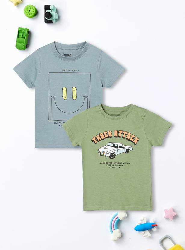 Boys Printed T-shirts - Pack of 2