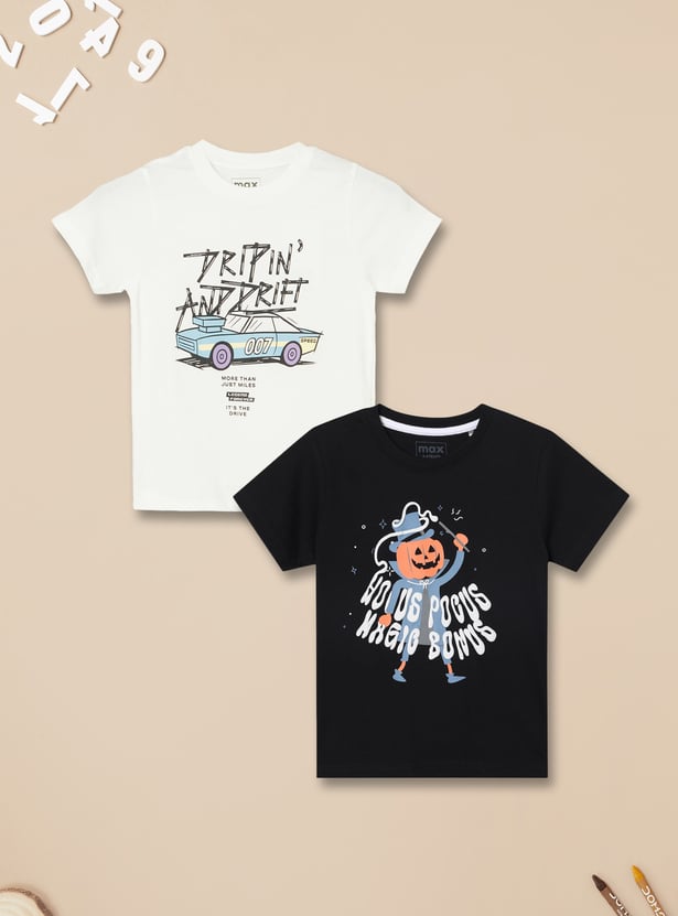 Boys Printed T-shirts - Pack of 2