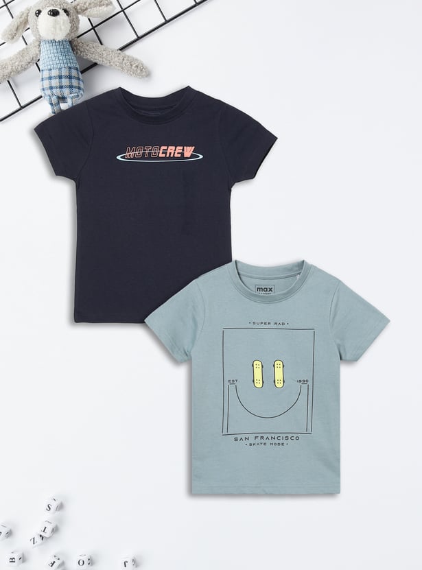 Boys Printed T-shirts - Pack of 2