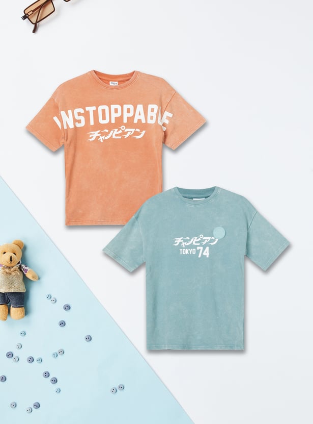 Boys Printed T-shirts - Pack of 2