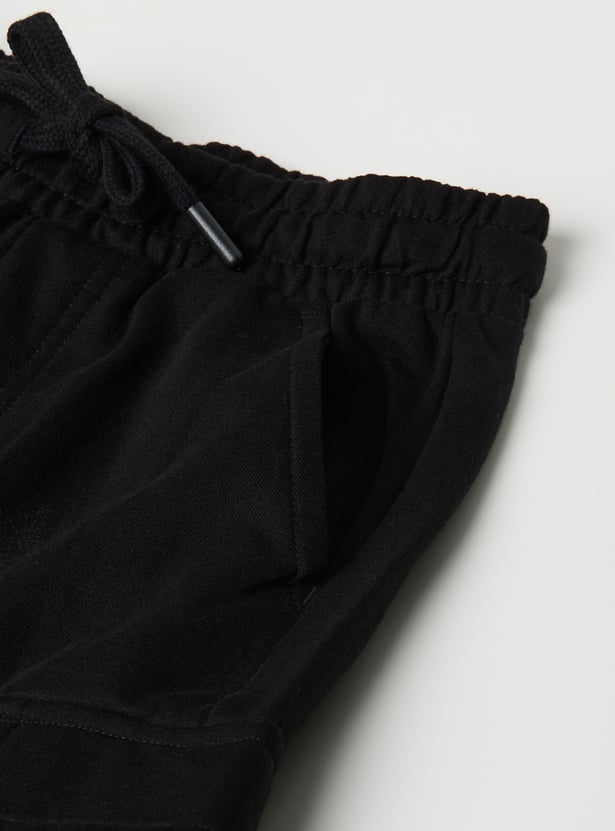 Boys Solid Cargo Shorts - Pack of 2