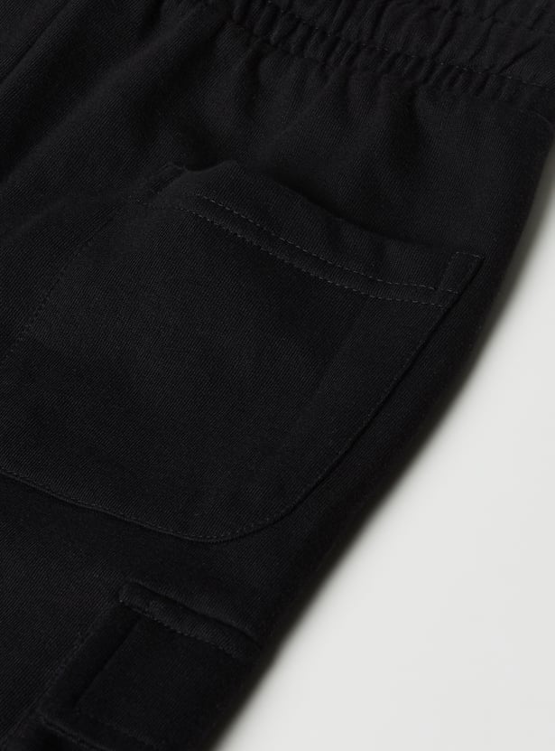 Boys Solid Cargo Shorts - Pack of 2