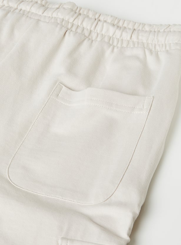 Boys Solid Cargo Shorts - Pack of 2
